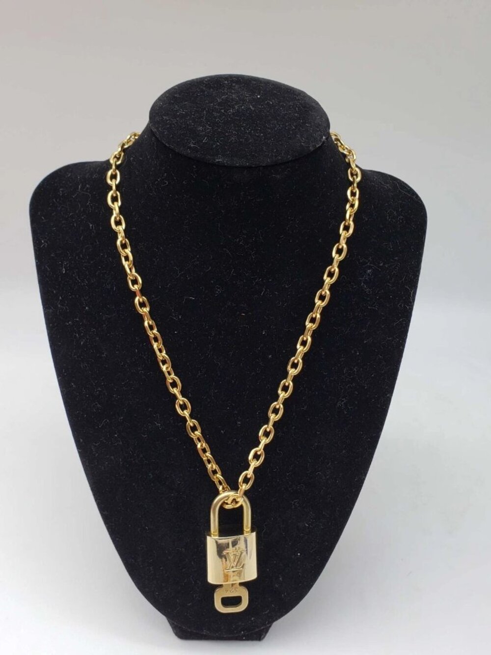 Gold-Plated Necklace with Authentic Louis Vuitton Padlock